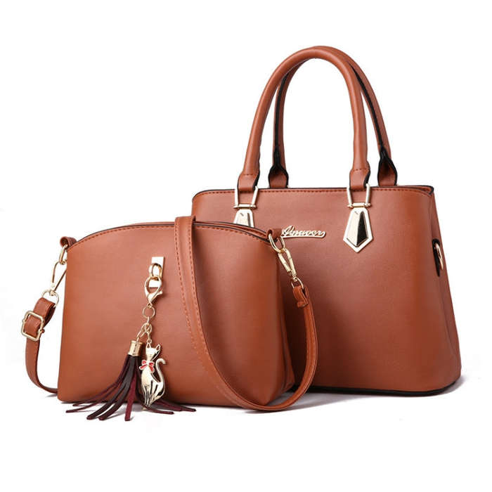 2 in 1 Women Casual Fashion Messenger Handbags Large Capacity Bag, Red Wine, Navy Blue, Black, Pi...