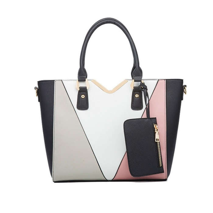 4 in 1 Fashion All-Match Diagonal Ladies Handbags Large Capacity Bag, White, Yellow, Navy Blue, B...
