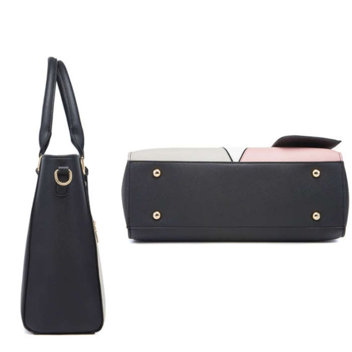 4 in 1 Fashion All-Match Diagonal Ladies Handbags Large Capacity Bag, White, Yellow, Navy Blue, B...