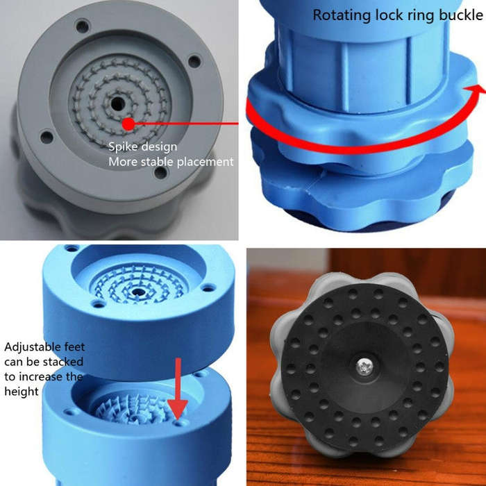4 PCS / Set Furniture Home Appliance Washing Machine Rubber Foot Mat Moisture-Proof Shock Absorpt...