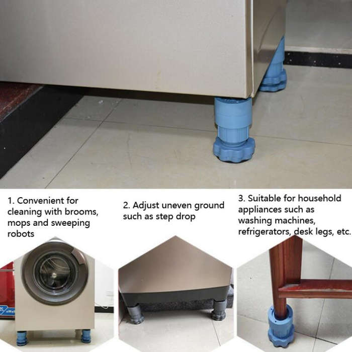 4 PCS / Set Furniture Home Appliance Washing Machine Rubber Foot Mat Moisture-Proof Shock Absorpt...