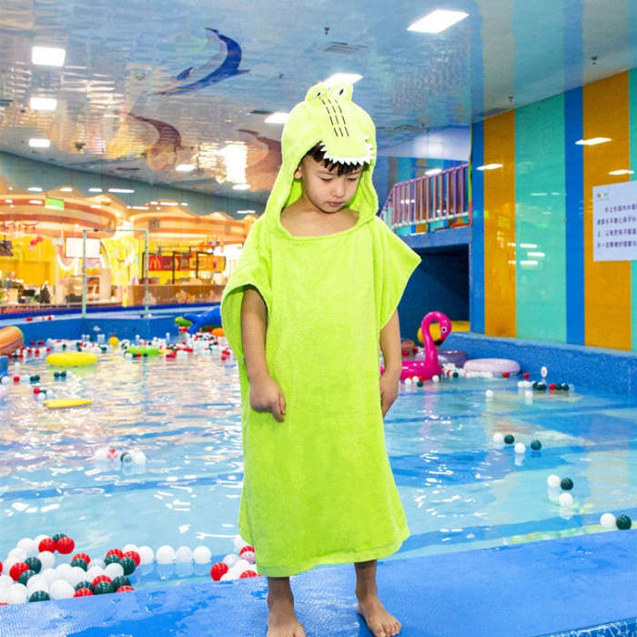 Cotton Cloak Home Bathroom Lengthen Children Wearable Bath Towel 70 cm, Pink Unicorn DP19S-4, Gre...