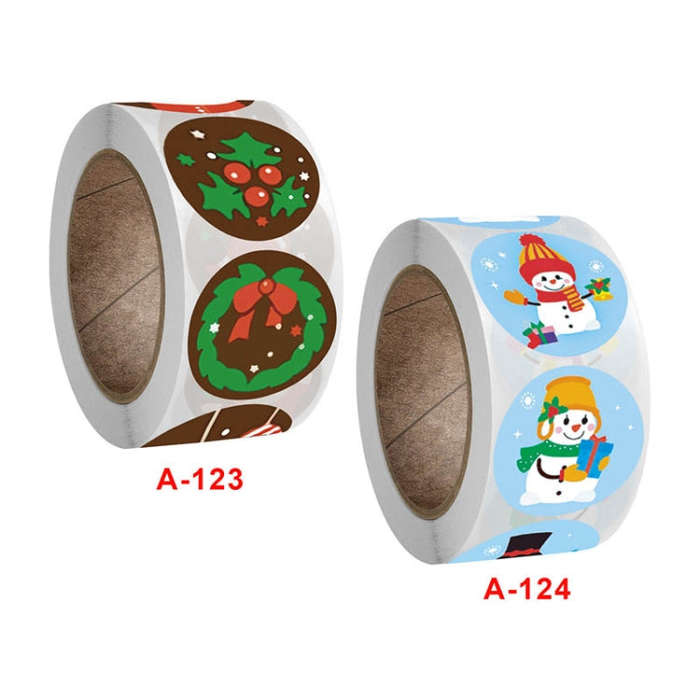 Christmas Decoration Gift Series Stickers Label, Size: 2.5cm / 1inch, A-123, A-124