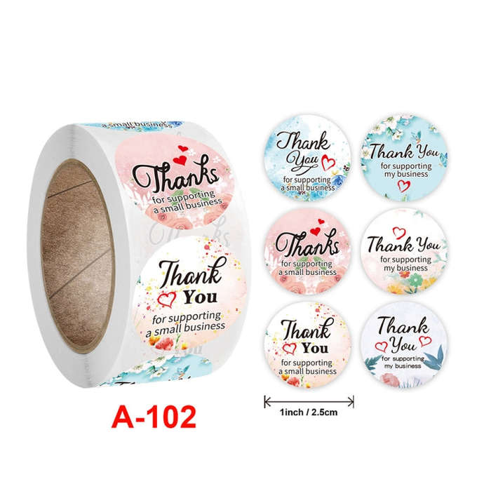 CrosFloral Thank You Label Gift Decoration Stationery Sticker, A-102 Sticker