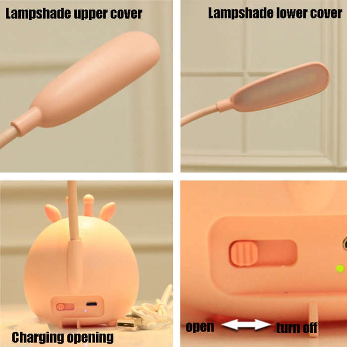 YW2021 Cartoon Cute LED Eye Protection Desk Lamp Student Dormitory Bedroom Folding Reading Desk L...