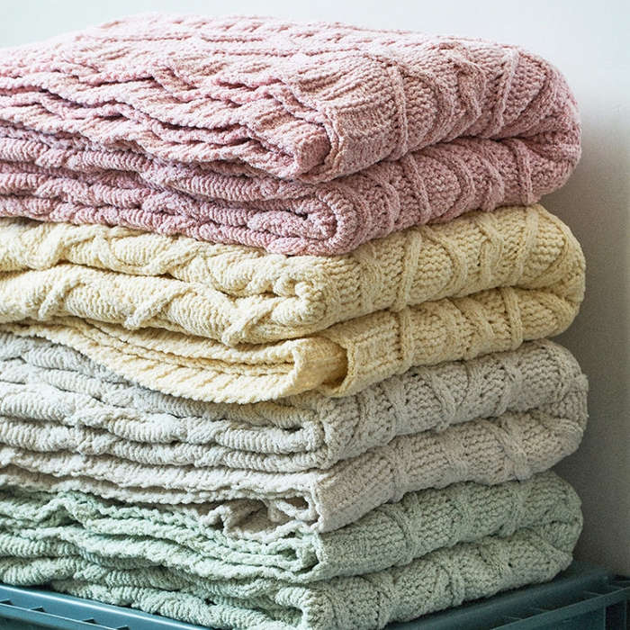 Home Soft Decoration Chenille Knitted Leisure Blanket Sofa Air Conditioning Blanket Car Blanket