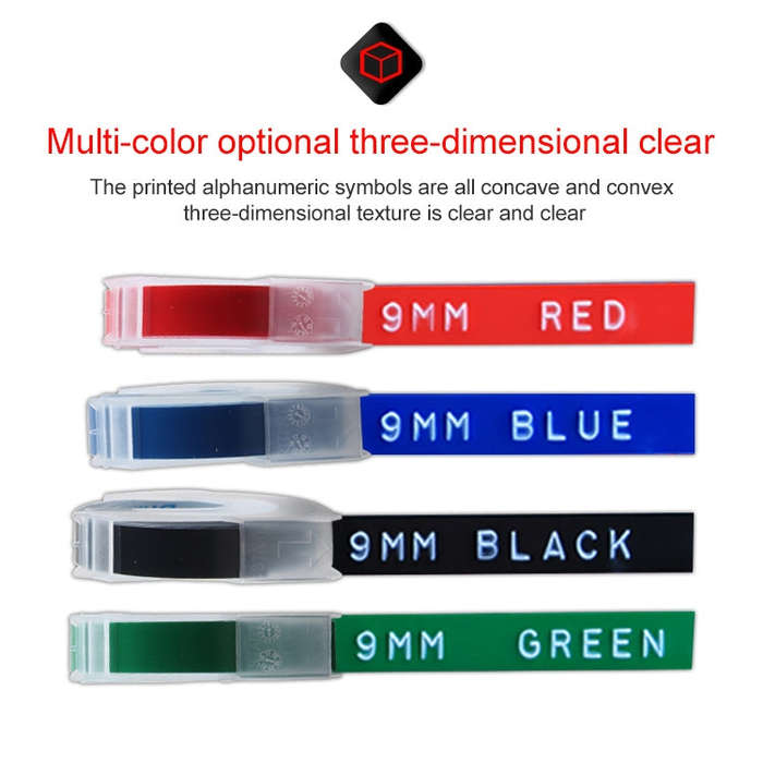 CIDY 9mm 3D Embossed Manual Label Tape, Suitable Label Machine DYMO1610 / Motex1540 Sticker Print...