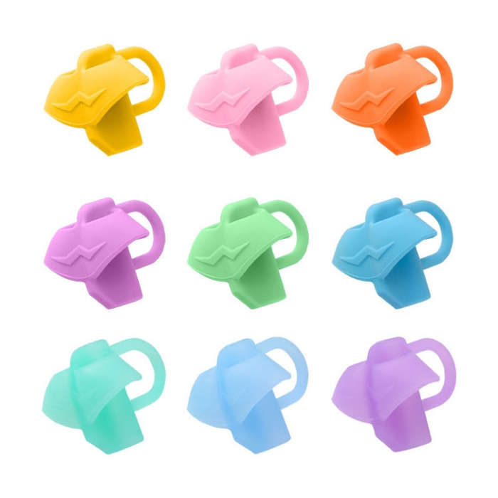 10pcs Children Calligraphy Posture Correction Grip Pen Tool Silicone Three-Finger Pencil Case, Ra...