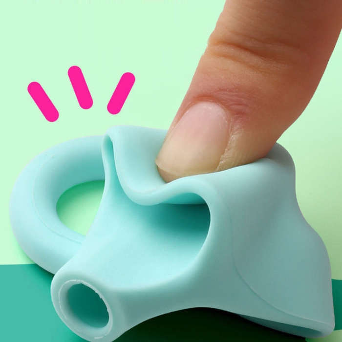 10pcs Children Calligraphy Posture Correction Grip Pen Tool Silicone Three-Finger Pencil Case, Ra...