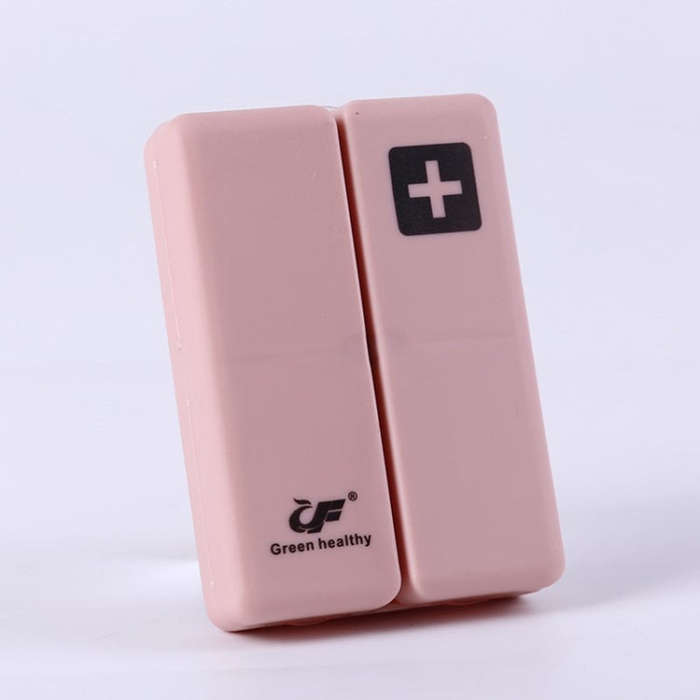 Folding Portable Sealed and Dispensing Small Pill Box, Blue, White, Green, Pink