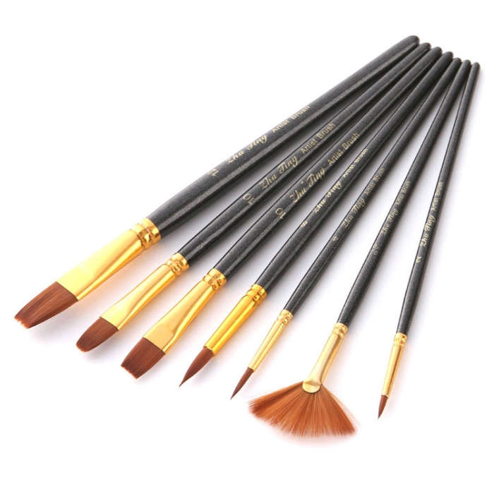 ZHU TING 7 in 1 Nylon Brushes Watercolor Brushes And Oil Brushes Art Painting Supplies, 21 PCS / ...