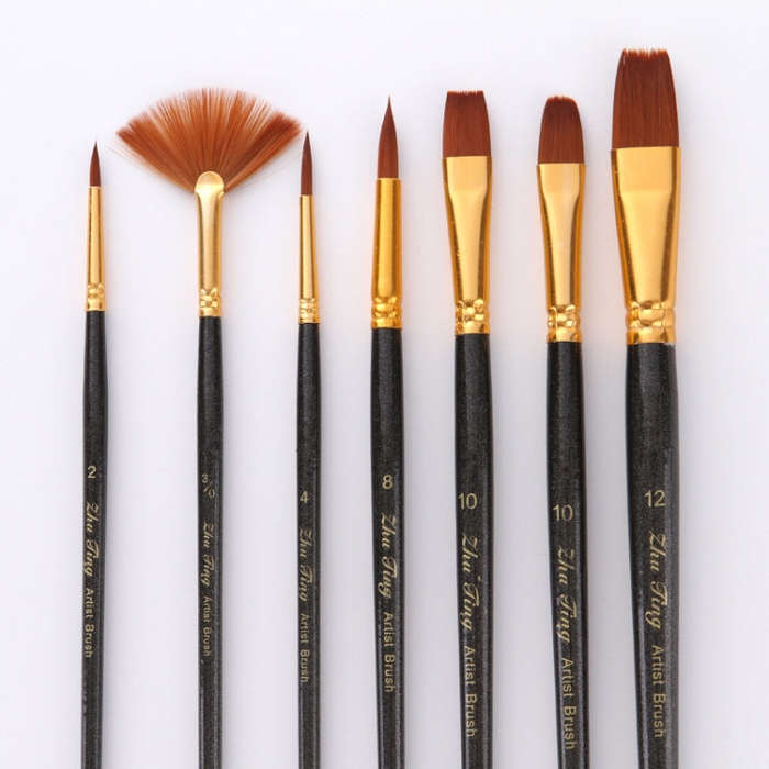 ZHU TING 7 in 1 Nylon Brushes Watercolor Brushes And Oil Brushes Art Painting Supplies, 21 PCS / ...