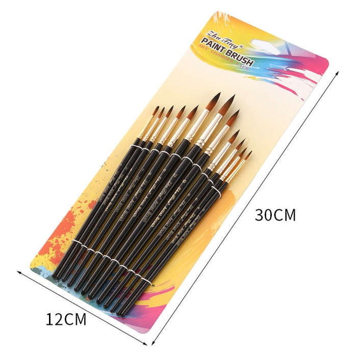 ZHU TING 12 PCS / Set Nylon Hair Watercolor Pen Children Painted Gouache Brush, Nylon Hair Waterc...