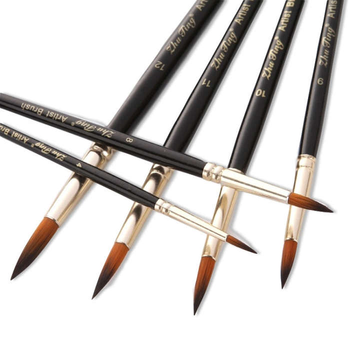 ZHU TING 12 PCS / Set Nylon Hair Watercolor Pen Children Painted Gouache Brush, Nylon Hair Waterc...