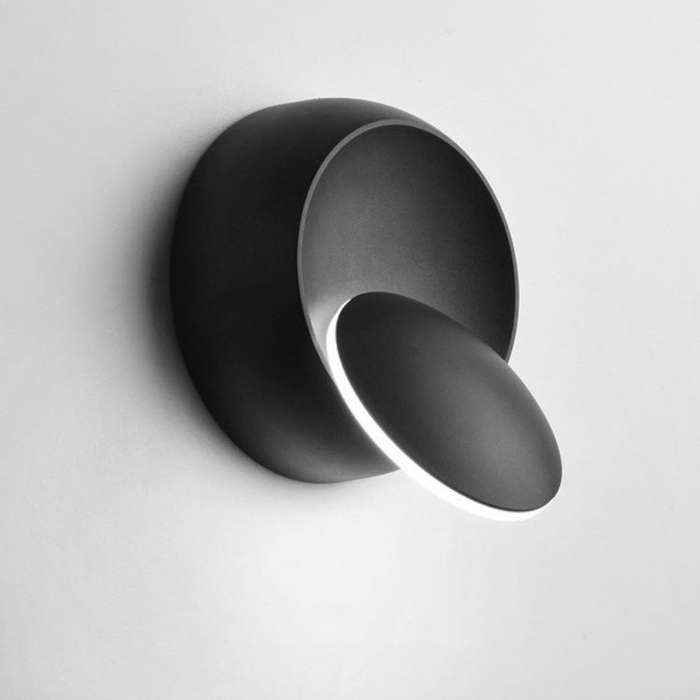 LED Wall Lamp 360 Degree Rotation Adjustable Bedside Light White Black Creative Wall Lamp Black M...