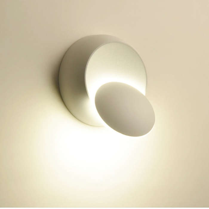 LED Wall Lamp 360 Degree Rotation Adjustable Bedside Light White Black Creative Wall Lamp Black M...