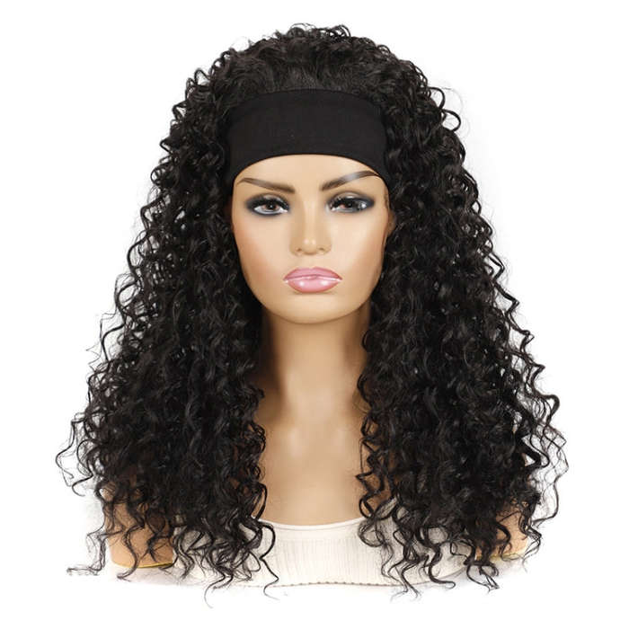 Hairband Wig Headgear Volume Chemical Fiber Wig Headgear, Black Hair Band 1B#O, Stars And Stripes...