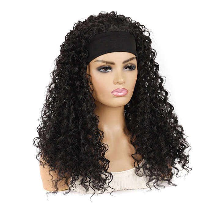 Hairband Wig Headgear Volume Chemical Fiber Wig Headgear, Black Hair Band 1B#O, Stars And Stripes...