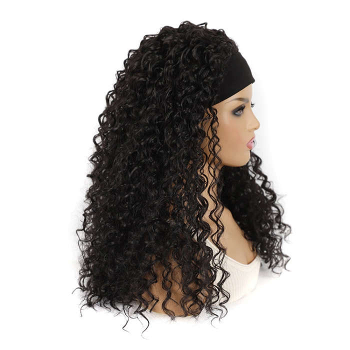 Hairband Wig Headgear Volume Chemical Fiber Wig Headgear, Black Hair Band 1B#O, Stars And Stripes...