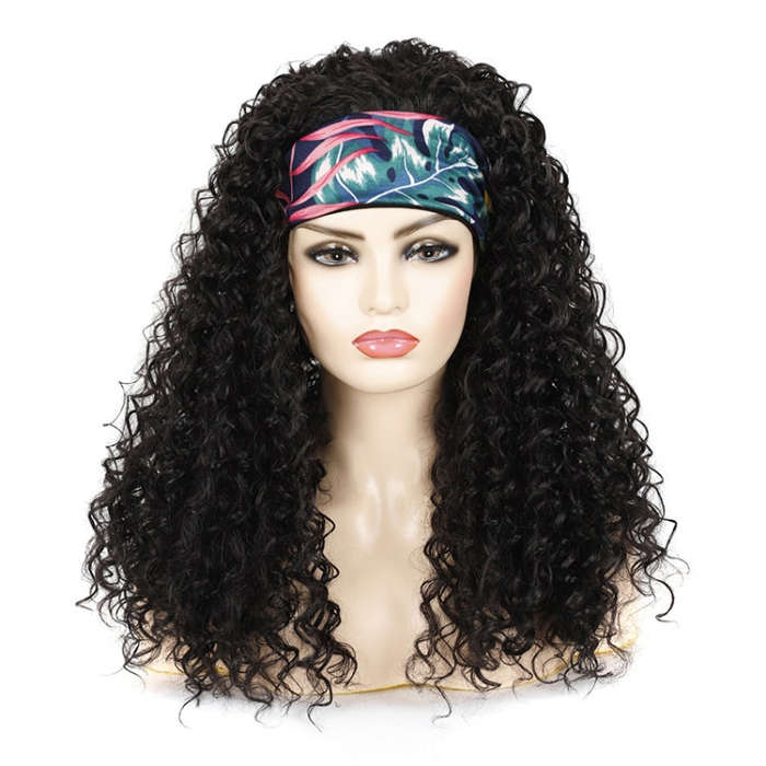 Hairband Wig Headgear Volume Chemical Fiber Wig Headgear, Black Hair Band 1B#O, Stars And Stripes...