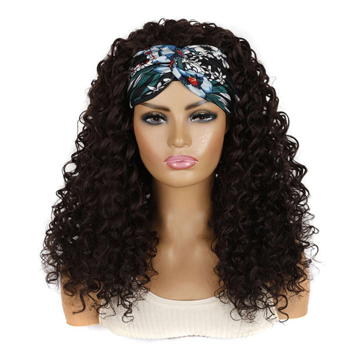 Hairband Wig Headgear Volume Chemical Fiber Wig Headgear, Black Hair Band 1B#O, Stars And Stripes...