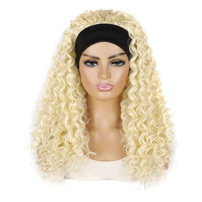 Hairband Wig Headgear Volume Chemical Fiber Wig Headgear, Black Hair Band 1B#O, Stars And Stripes...