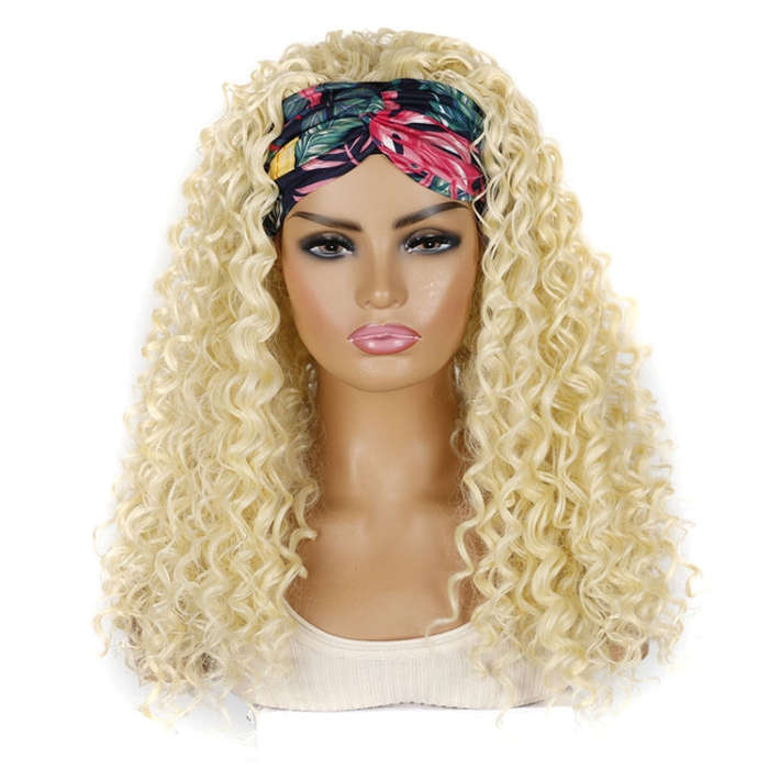 Hairband Wig Headgear Volume Chemical Fiber Wig Headgear, Black Hair Band 1B#O, Stars And Stripes...