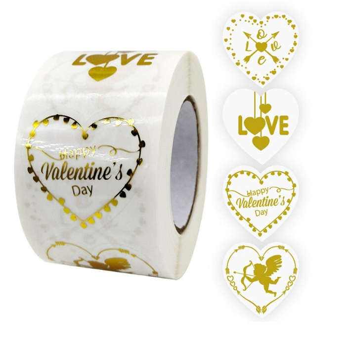 Transparent Hot Stamping Heart-shaped Sticker Thank You Gift Decoration Sticker, Thank You Gift S...