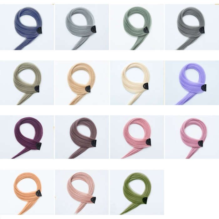 5 PCS Color Highlighting Hair Extension Piece One-Piece Invisible Seamless Hair Extension Piece, ...
