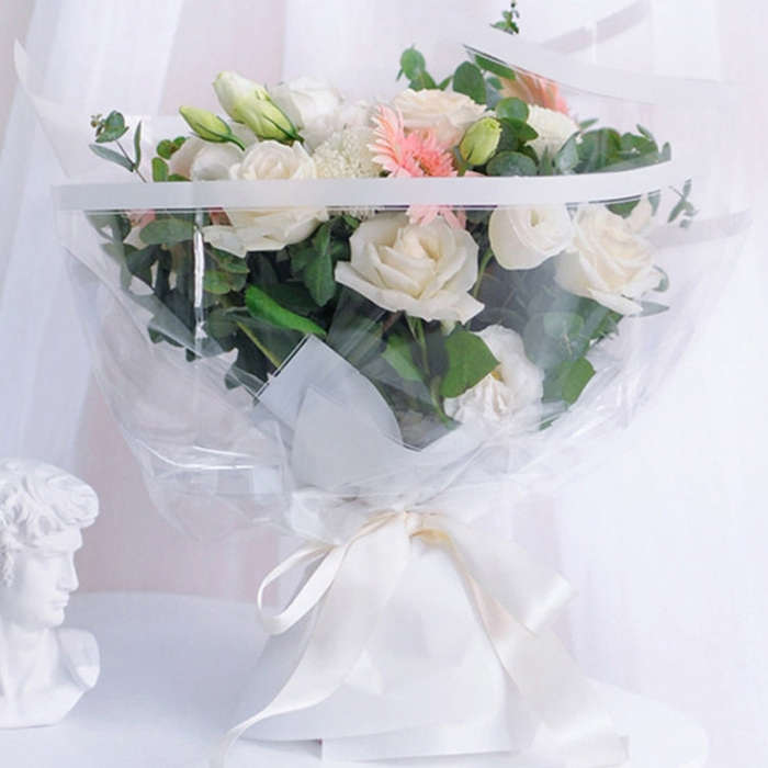 2.5 Silk 40cmx30m Bouquet Wrapping Paper Waterproof Material Transparent Flower Gift Wrapping Pap...