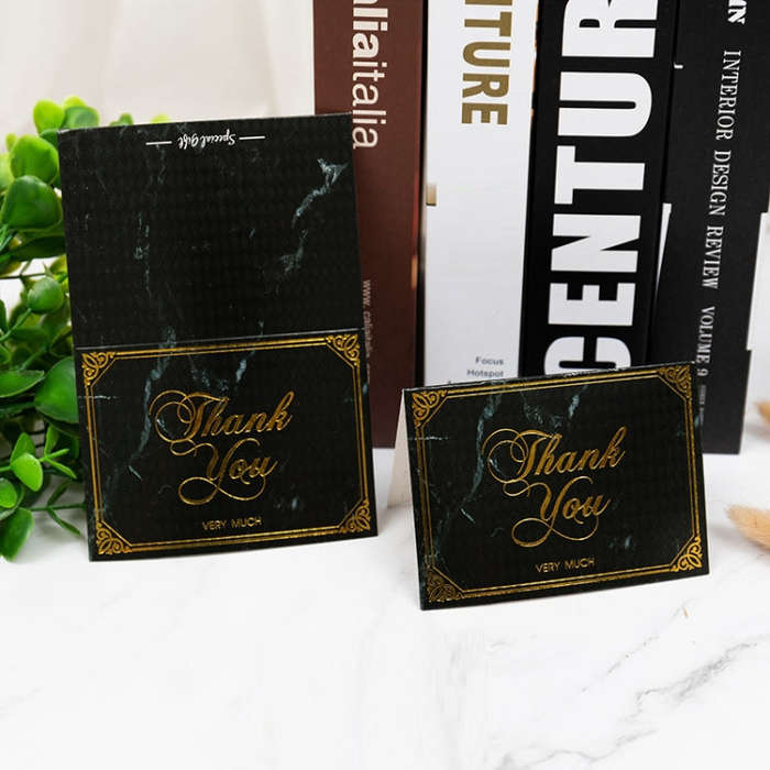 100 PCS Valentines Day Bronzing Greeting Card Flower Shop Birthday Thank You Card, Wish You All T...