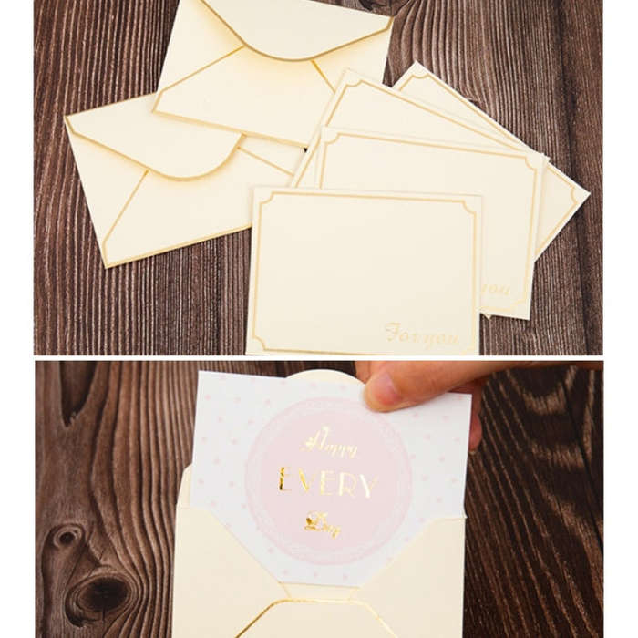 100 PCS Valentines Day Bronzing Greeting Card Flower Shop Birthday Thank You Card, Wish You All T...