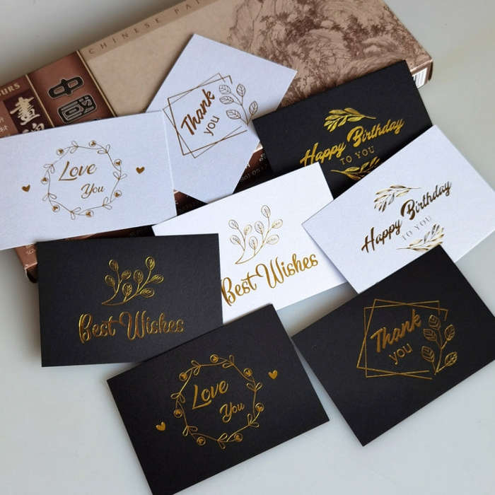 150 PCS Wedding Blessing Card Thank You Message Gift Decoration Card Bronzing Flower Greeting Car...