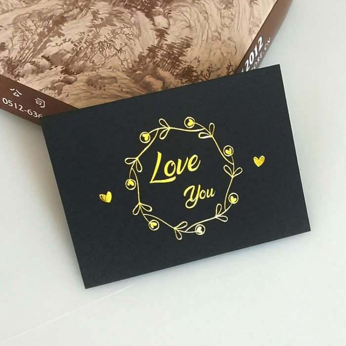 150 PCS Wedding Blessing Card Thank You Message Gift Decoration Card Bronzing Flower Greeting Car...