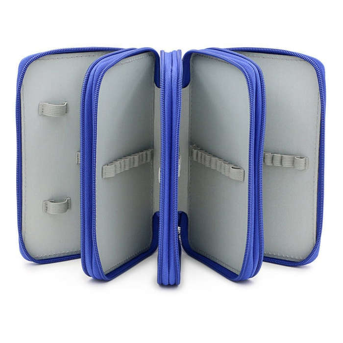 Solid Color Square Four-Layer Pencil Case Sketch Colorful Pencil Case With 72 Holes, Four-Layer