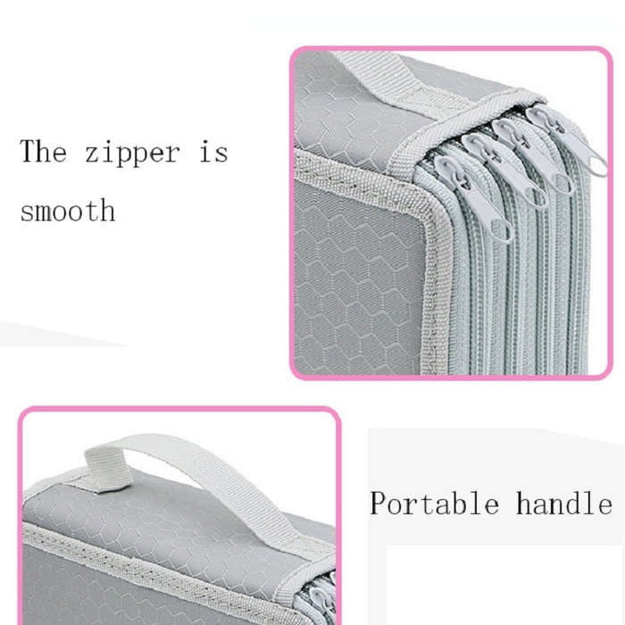 Solid Color Square Four-Layer Pencil Case Sketch Colorful Pencil Case With 72 Holes, Four-Layer