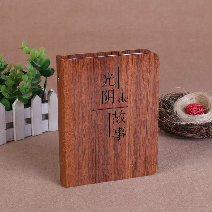 6-Inch 32 Sheets Wooden DIY Photo Album Creative Gift, 1314, Grow Up, Happiness, Baby Love, Love ...