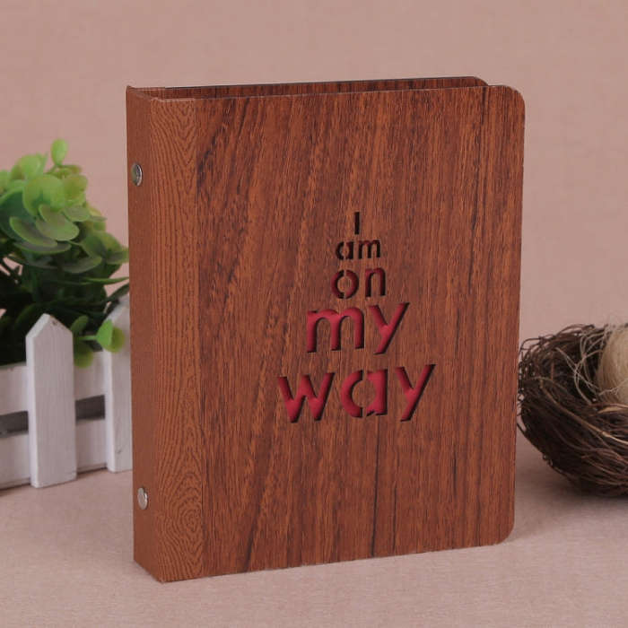 6-Inch 32 Sheets Wooden DIY Photo Album Creative Gift, 1314, Grow Up, Happiness, Baby Love, Love ...
