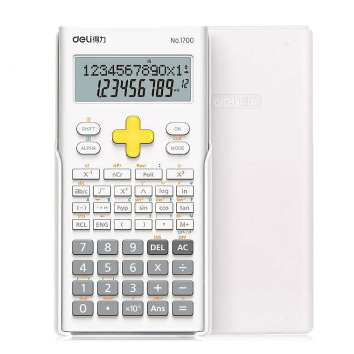 Deli 1700 Scientific Calculator Portable And Cute Student Calculator, White, Pink, Blue