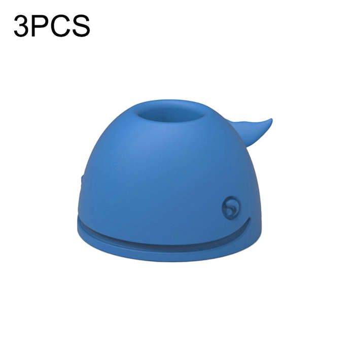 3 PCS Silicone Whale Toothbrush Holder Desktop Office Pen Holder, Pink, Dark Blue, Light Blue