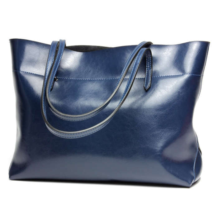 L4002 Trendy Casual Tote Bag Shoulder Women Bag, Retro Brown Horizontal Version, Vintage Wine Red...
