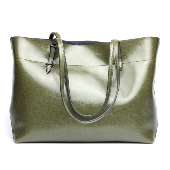 L4002 Trendy Casual Tote Bag Shoulder Women Bag, Retro Brown Horizontal Version, Vintage Wine Red...