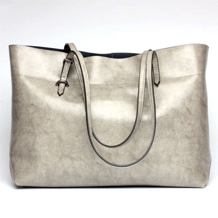 L4002 Trendy Casual Tote Bag Shoulder Women Bag, Retro Brown Horizontal Version, Vintage Wine Red...