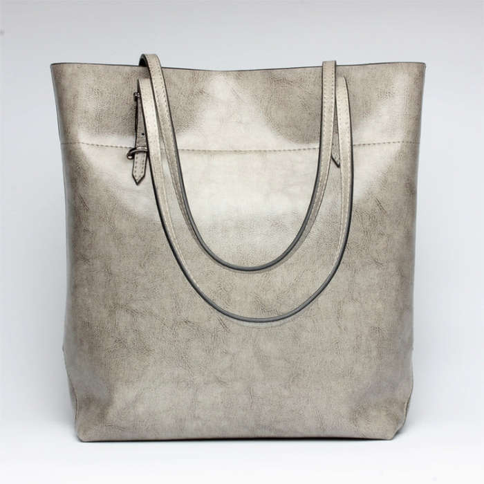 L4002 Trendy Casual Tote Bag Shoulder Women Bag, Retro Brown Horizontal Version, Vintage Wine Red...