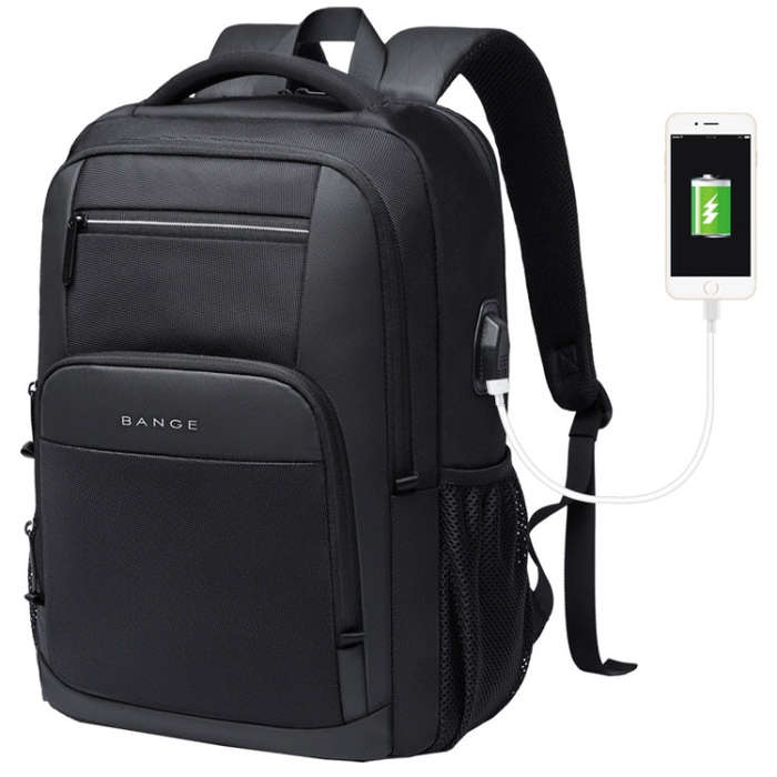 BANGE BG-1921 College Student Schoolbag Waterproof Business Computer Backpack with External USB C...