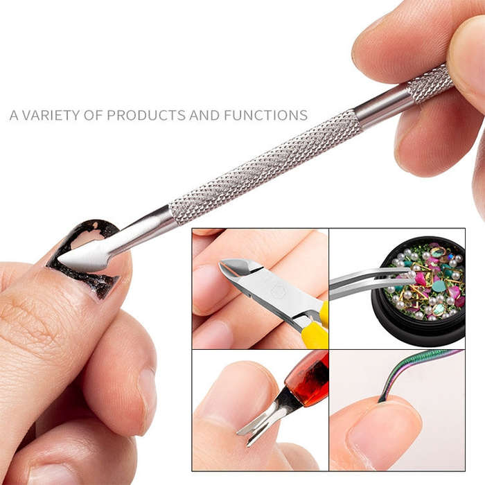 FABIYAN Stainless Steel Dead Skin Shear Steel Push Nail Art Tool Set, Specification: Set 3, Set 1...