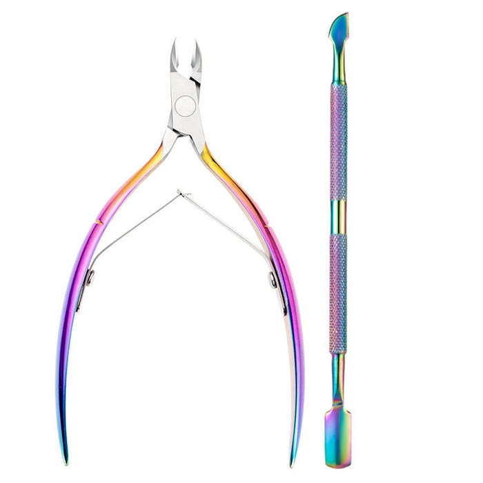 FABIYAN Stainless Steel Dead Skin Shear Steel Push Nail Art Tool Set, Specification: Set 3, Set 1...