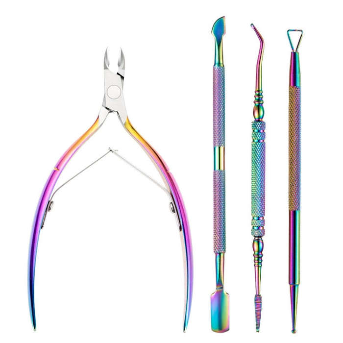 FABIYAN Stainless Steel Dead Skin Shear Steel Push Nail Art Tool Set, Specification: Set 3, Set 1...