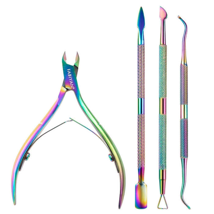 FABIYAN Stainless Steel Dead Skin Shear Steel Push Nail Art Tool Set, Specification: Set 3, Set 1...