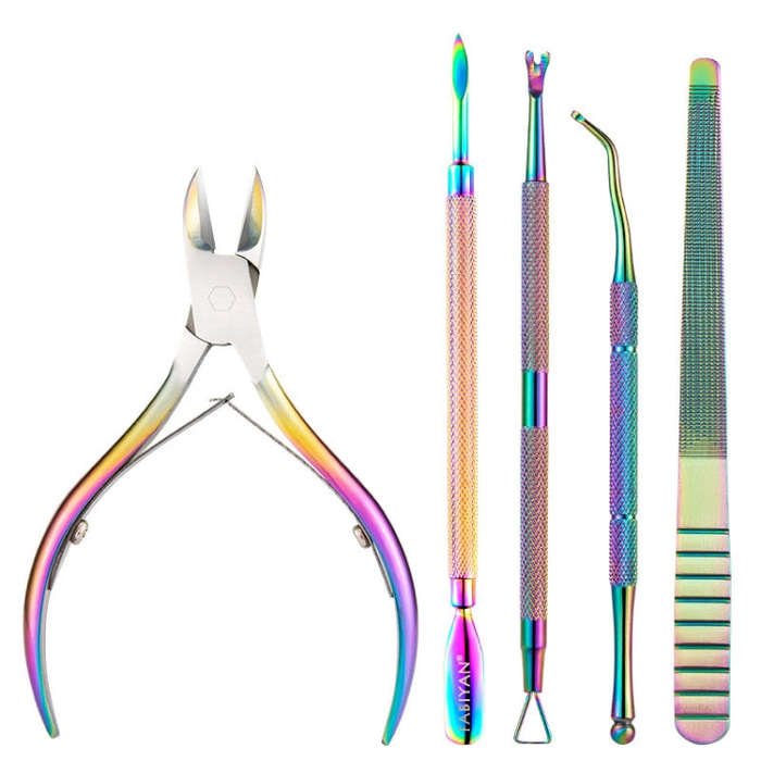 FABIYAN Stainless Steel Dead Skin Shear Steel Push Nail Art Tool Set, Specification: Set 3, Set 1...